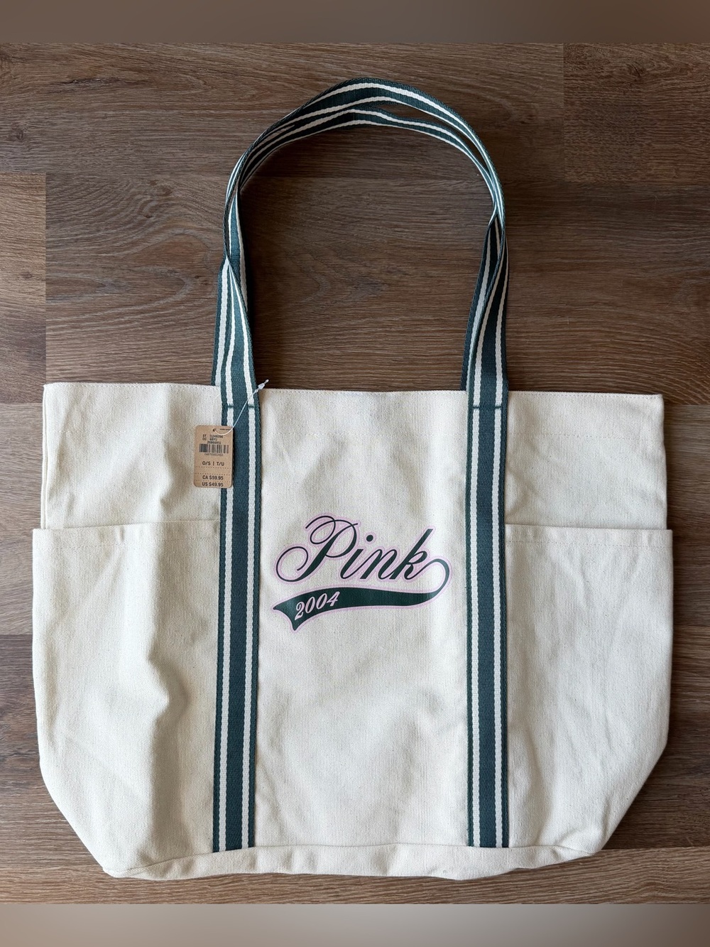 🆕 PINK | 2004 Limited Edition Canvas Tote Bag | Varsity Logo | Campus Tote |